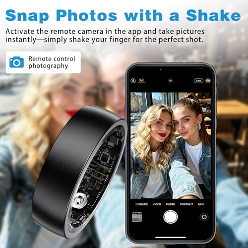 Smart Ring Health Tracker for Men Women - Sleep Tracker with Heart Rate, SpO2, Smart Health Ring for Women Men with Step Counting, IP68 Waterproof (Black 8) - Image 6