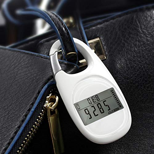 Digital Pedometer, Simple Digital Pedometer Portable Walking Step Counter with Carabiner Clip for Men/Women/Pets, LCD Step Counter for Men, Women