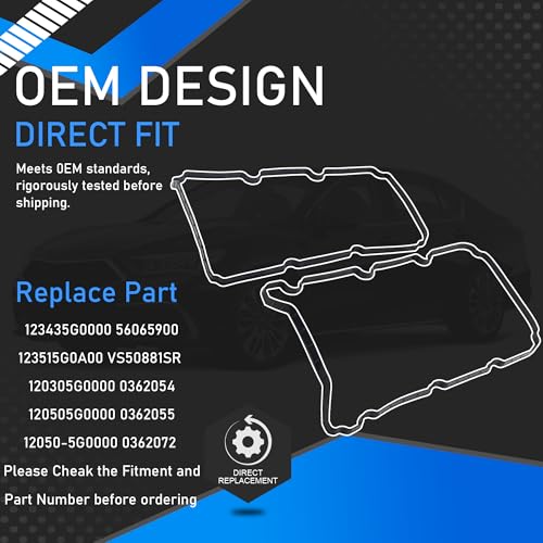 Image of 0362072 Engine Valve Cover Gasket with Spark Plug Seals and Grommets Compatible with 2013-2021 Acura Mdx RDX RLX TLX Honda Accord Crosstour Odyssey Replaces 0362055 VS50881SR 56065900