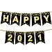 Happy 2021 Banner For NYE Decorations - No DIY Required | Shiny Gold Happy 2021 Sign | New Years Eve Party Supplies 2021 | New Years Banner for New Years Eve Decorations | Graduation Decorations 2021