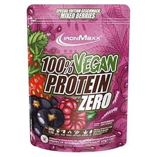 IronMaxx 100% Vegan Protein Zero - Frutti Di Bosco 500g | Polvere Proteica Di 4 Componenti Senza Zuccheri | Polvere Proteica Vegana Senza Aspartame