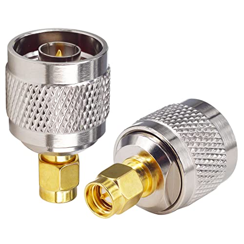 Adaptador coaxial N macho a SMA macho pack de 2 miniatura 2