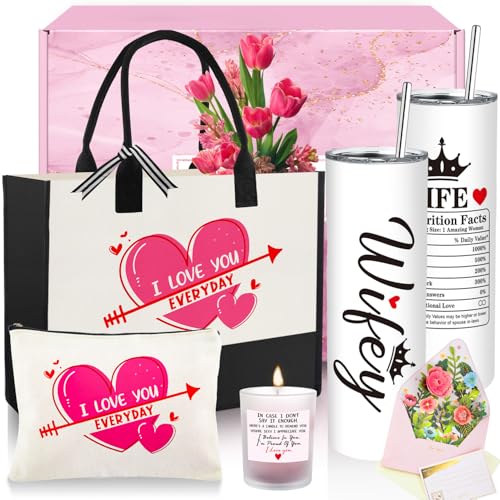 Listado de I Love Love Perfume para comprar online. 34 Regalos para esposa del marido-madre regalos para mamá, esposa regalos para aniversario de boda, cumpleaños con vaso de lona de 20 onzas, tarjeta de felicitación con vela...