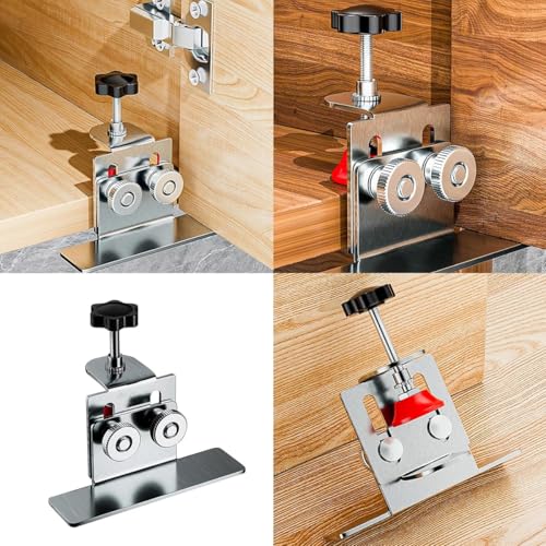 Image of Serplex Floor Cabinets Frame Install Clamp, Cabinet Mounting Support Stainless Steel Support Arm Cabinet Door Mounting Jig for Hidden Door Install, Adjustable Stainless Steel Doors Installation Clamp