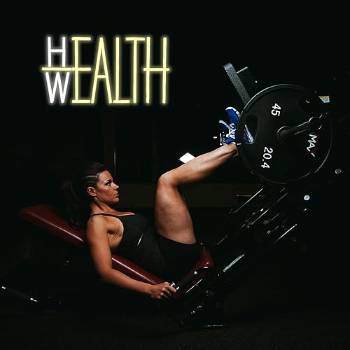 Miniatura 4 de Health&Wealth - Letrero LED de neón para decoración de pared, luces de neón LED de salud y riqueza, decoración de fiesta, interruptor alimentado por