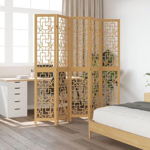 Paravent en bois marron pour diviser une pièce sans travaux - 4