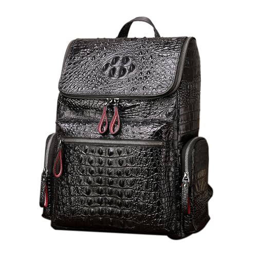 boshiho Crocodile Pattern Leather Backpack