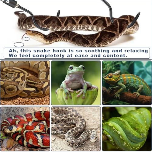 Image of Snake Hook, 35 inch-65 inch Reptile Snake Hook Heavy Duty Long for Ball Python Rattlesnakes Rattle Copperhead Removal with Sponge Grip and Stainless Steel Rubber Tip Hook (55inch)