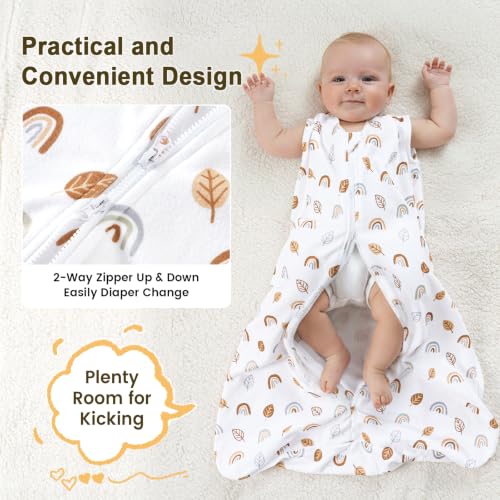 Image of PHF 3 Pack Warm Micro-Fleece Baby Sleep Sack 6-12 Months, Soft Baby Wearable Blanket, 2-Way Zipper Sleeping Bags, Comfy Toddler Sleeping Sack for Boys, Medium Size, Woodland