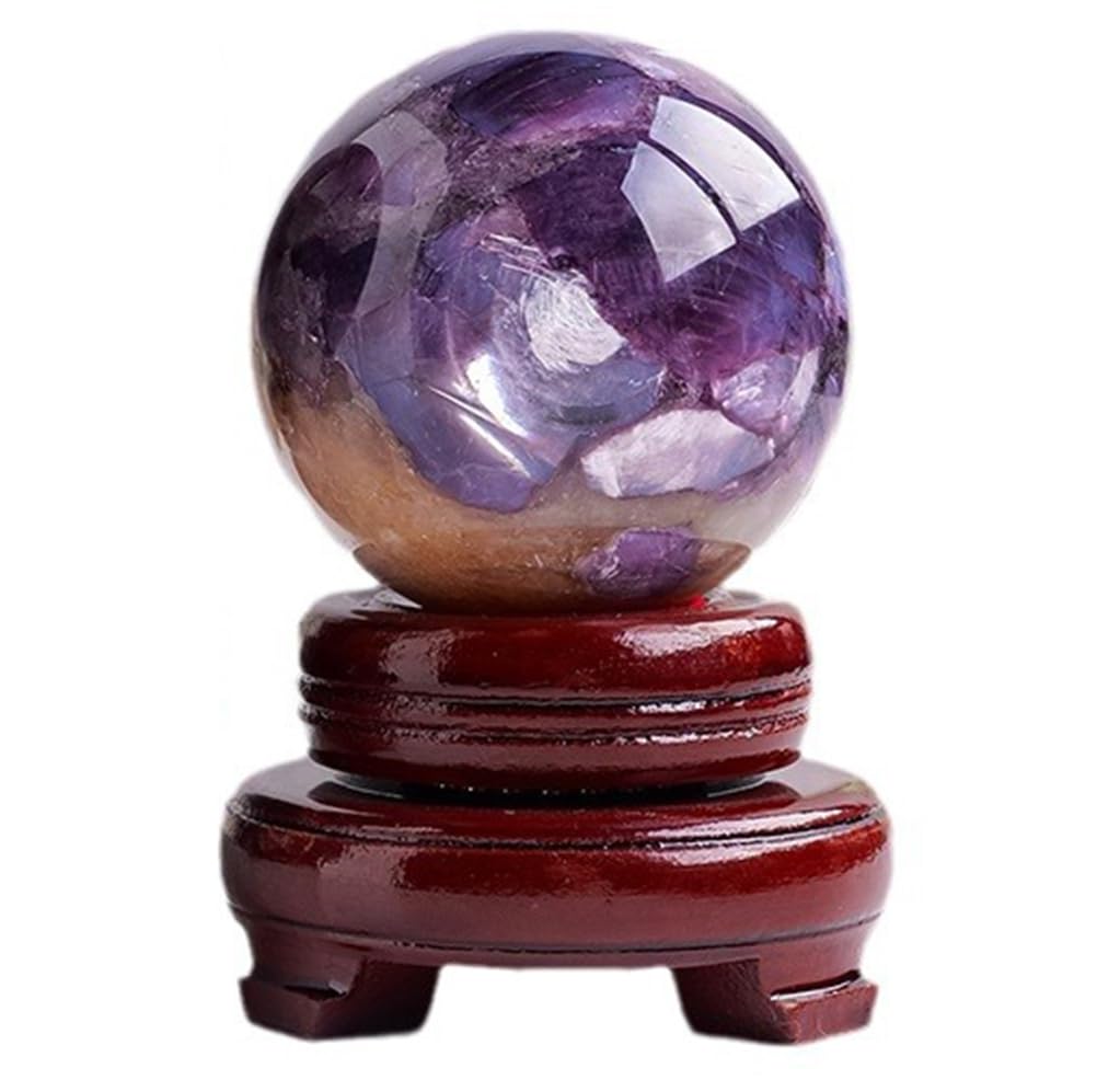 ICXLPMC Purple Crystal Ball Lepidolite Mica Quartz Stone Sphere Home Office Table Bedroom Ornament Christmas Birthday Gifts,60mm