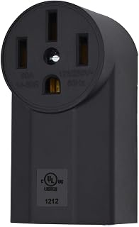 VAV NEMA 14-50R 50 Amp Heavy Duty Outlet, 3-Pole 4-Wire Surface Mount Power Receptacle, UL Certiied, 125/250 Volt Black Stove Outlet, for EV RV Oven Range