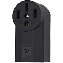 VAV NEMA 14-50R 50 Amp Heavy Duty Outlet, 3-Pole 4-Wire Surface Mount Power Receptacle, UL Certiied, 125/250 Volt Black Stove Outlet, for EV RV Oven Range