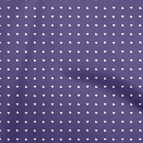 oneOone Cotton Poplin Violet Fabric Valentine Heart Craft Projects Decor Fabric Printed By The Yard 42 Inch Wide