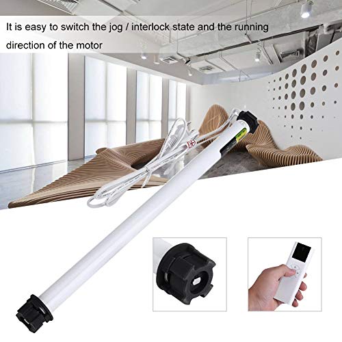GOTOTOP Tubular Motor, 110-240V Electric Curtains Motor Roller Shade Motor Kit with Remote Transmitter Control Brackets