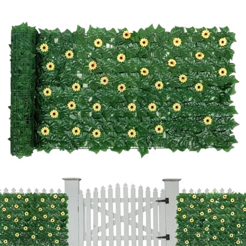 Protección visual artificial extensible 1x3m para césped y piscina 2
