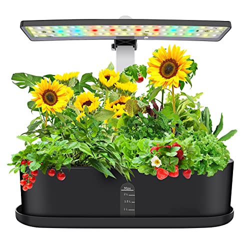 Legooin Hydroponics Growing System with 10 Pods,Indoor Herb Garden Kit with Full Spectrum LED Grow Lights, Indoor Gardening System with Automatic Timer, Suitable for Hydroponic Plants and Soil Plants