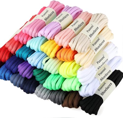 2 pairs oval athletic shoelaces 30 colors 1434 half round shoe laces for sneakers