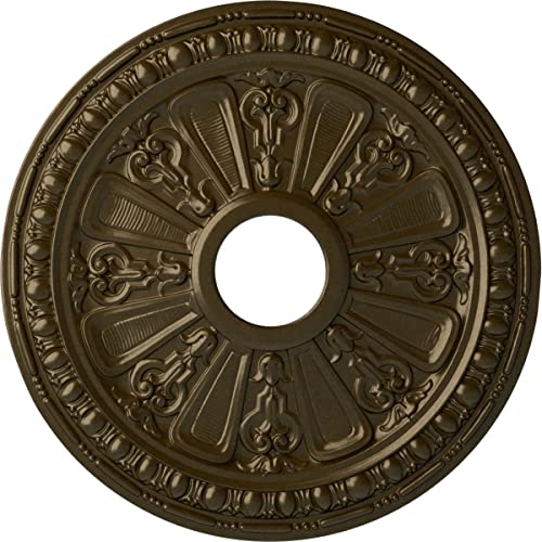 Image of Ekena Millwork CM18RABRS Raymond Ceiling Medallion, Brass