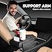 FREESOO Car Center Console Cover, Leather Armrest Cover for Car, Universal Middle Console Cushion with Storage Box, Cup Holder, Tissue Box & Phone Slot, Luxury Waterproof Interior Accessories, Black