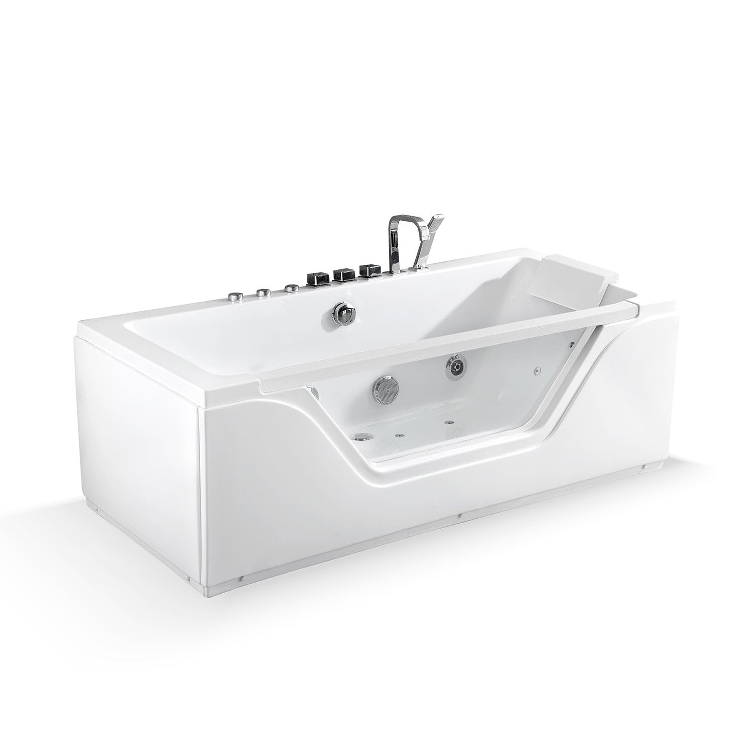 SPALINA Tahiti White Jets - Bañera de hidromasaje con Ojo de Buey L. 170 x l. 78 cm