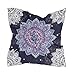 Produktbild Wfispiy Seidenquadrat Schal Indische Blumen Ethnische Mandala Mode Kopftuch Leichte Haarwickel Stirnbänder Ordentliche Halstücher für Frauen, 100x100 cm