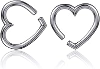 Vista 1 de LADEMAYH 2 piezas pesas para orejas estiradas, joyería corporal, ajuste mínimo de calibre 6g a 1 pulgada con estilo de corazón, aro, pájaro de acero