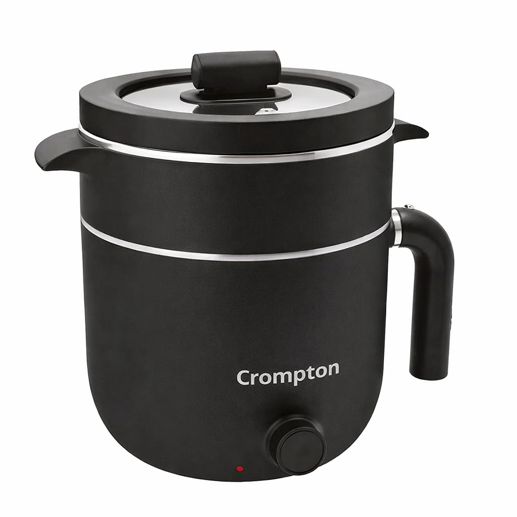 Crompton InstaNourish Pro 1.2L Multi Purpose Electric Kettle with Steamer | 600W | Cool Touch Body | Egg Boiler Stand | Auto Shut-Off | Dry Boil Protection | Black-picture-17