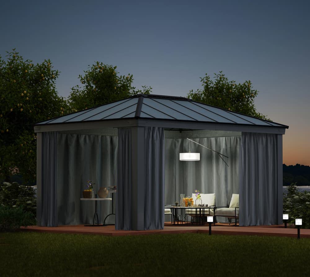 Palram Canopia Dallas 4900 Gartenpavillon-Vorhang-Set | Dunkelgrau