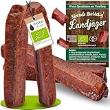 PALEO TO GO Bio Landjäger 6 Paar (à 70 g) - Premium Rohwurst-Spezialität aus Rind- und Schweinefleisch - 100% natürlich & ohne Zusätze - geräucherte Snack Wurst - herzhaft & aromatisch