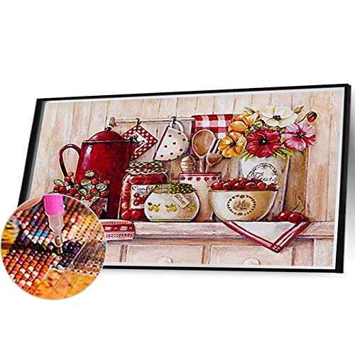 Domybest Cuisine DIY Diamond Painting Kit Complet Paysage Bricolage Artisanat Peinture Diamant 5D Complet Point de Croix Diamant Complet Strass Diamant Décoration Cadeau 30x40cm – vue 2