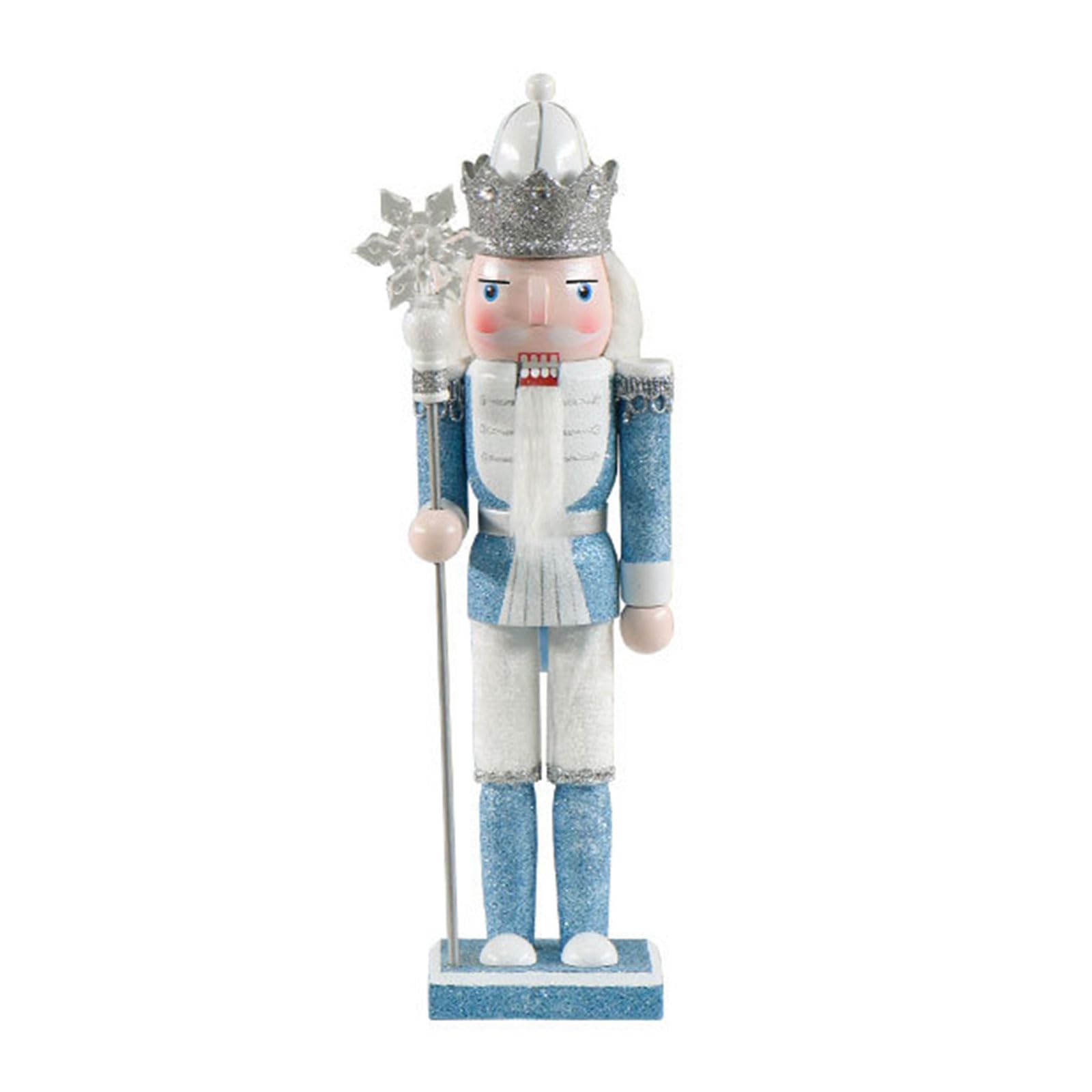 HZBB Christmas Farmhouse Blue King Soldier Display Wood Doll Decor Christmas Farmhouse Wood Fine Ornaments Supplies