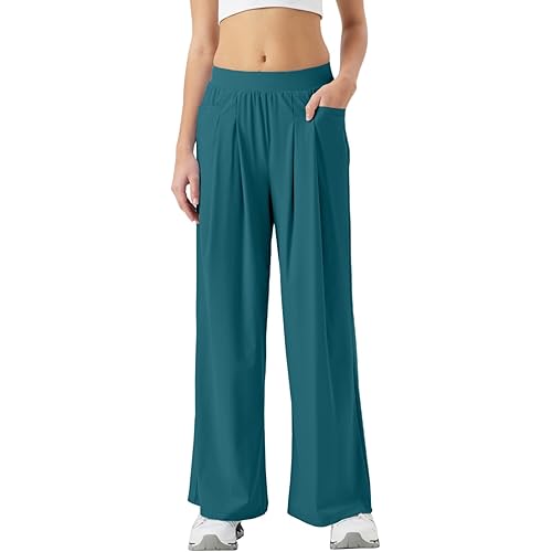 26"/28" Inseam Petite Womens Wide Leg Sweatpants Lightweight High Rise Upf50 Loose Thin Cool Summer Pants with Pockets 2025