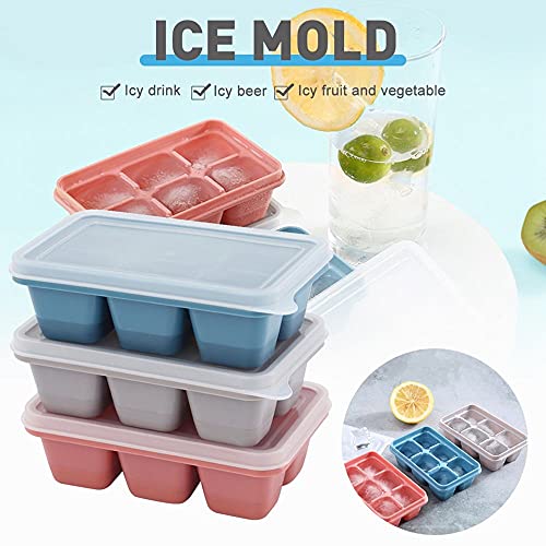 Bandeja de cubitos de hielo de silicona azul miniatura 4