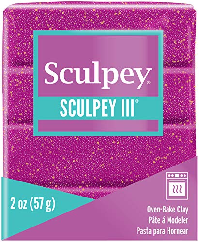 Sculpey Polymer Clay 2OZ Argile polymère Viol GLTTR 56,7 g, Plastique, Paillettes Violettes