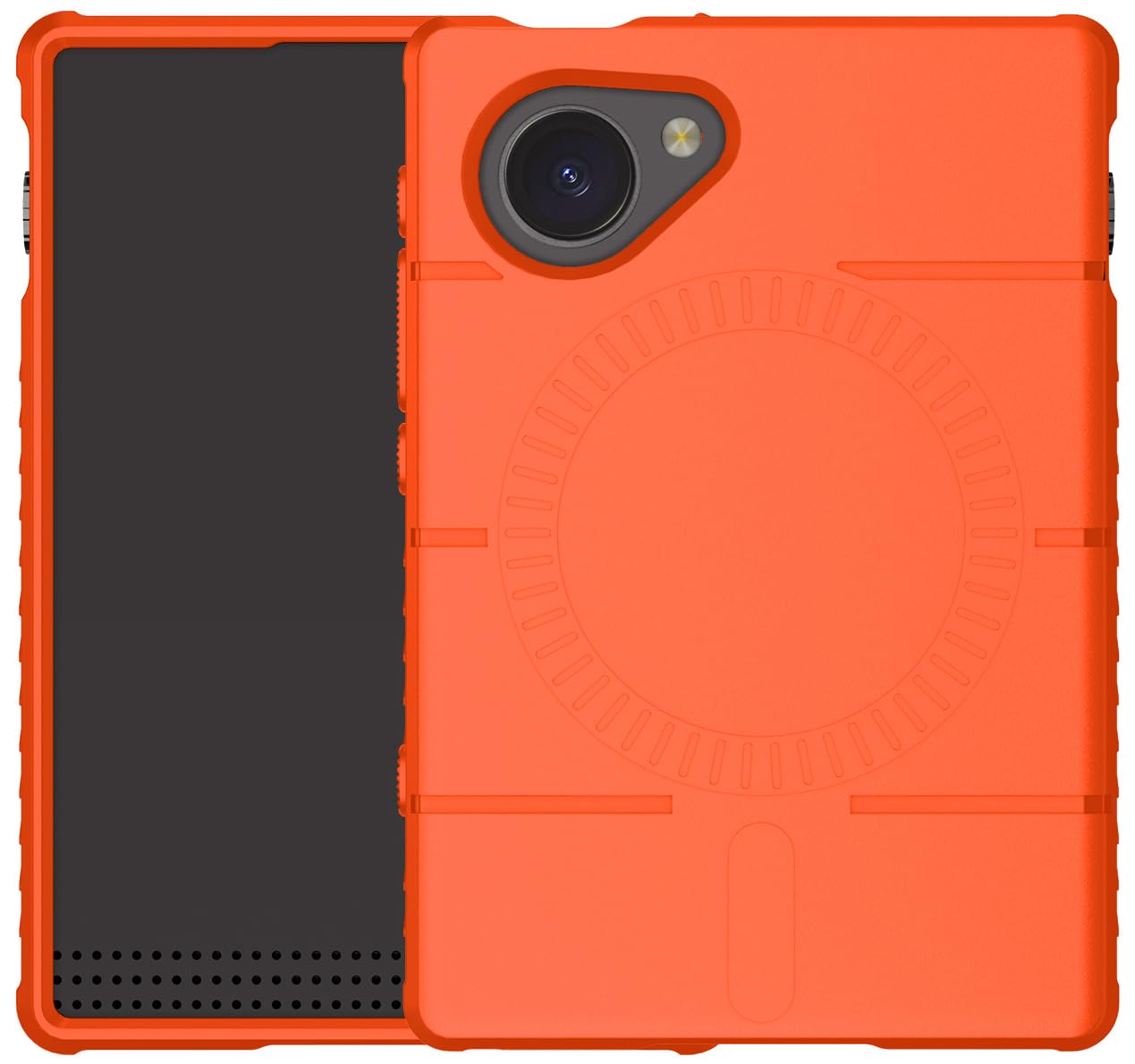 Nakedcellphone Combo de funda y cartera para Light Phone III, funda resistente (compatible con MagSafe) y tarjetero plegable - Naranja