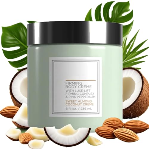 Champagne Lift Body Creme - Champagne Beaute Lift Cream, crema corporal reafirmante de champán para una piel suave, fórmula nutritiva para brazos y piernas (sabor a coco de almendras dulces, 237 ml)
