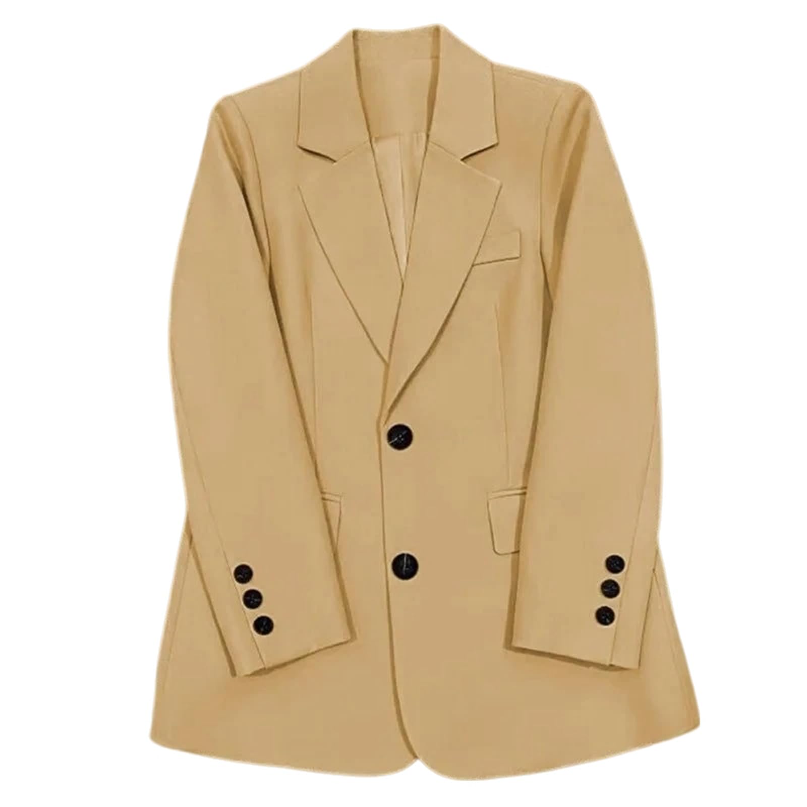 Women's Blazers Suit Jacket Casual Office Lady Ladies Spring Autumn Tops Yellow S