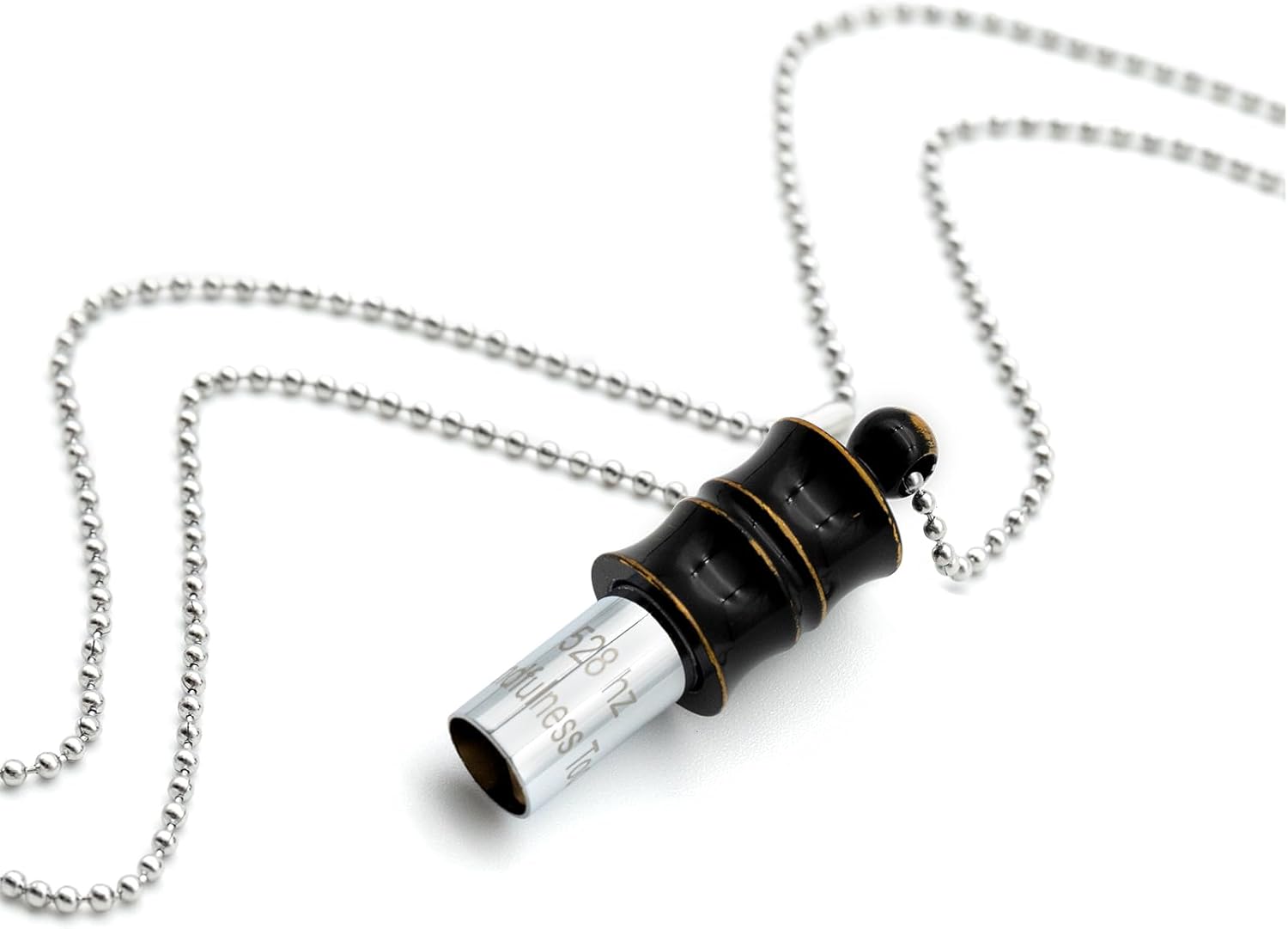 528Hz Breathing Meditation Necklace – Anxiety Relief Whistle, Stress Reduction & Mindfulness Tool for Focus, Calm Breathing – Bronze Bamboo Whistle