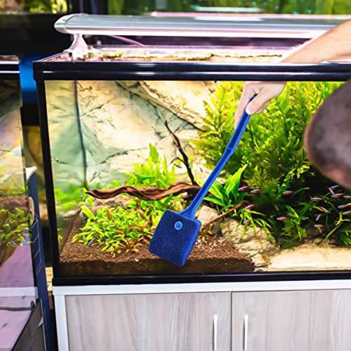 Changrongsheng Spazzola per la Pulizia Dell'acquario, Doppia Faccia Spugna Acquario Alghe Raschietto, Spazzola per Pulizia del Vetro per Acquario con Manico Lungo per Vetro Acquario - Image 8