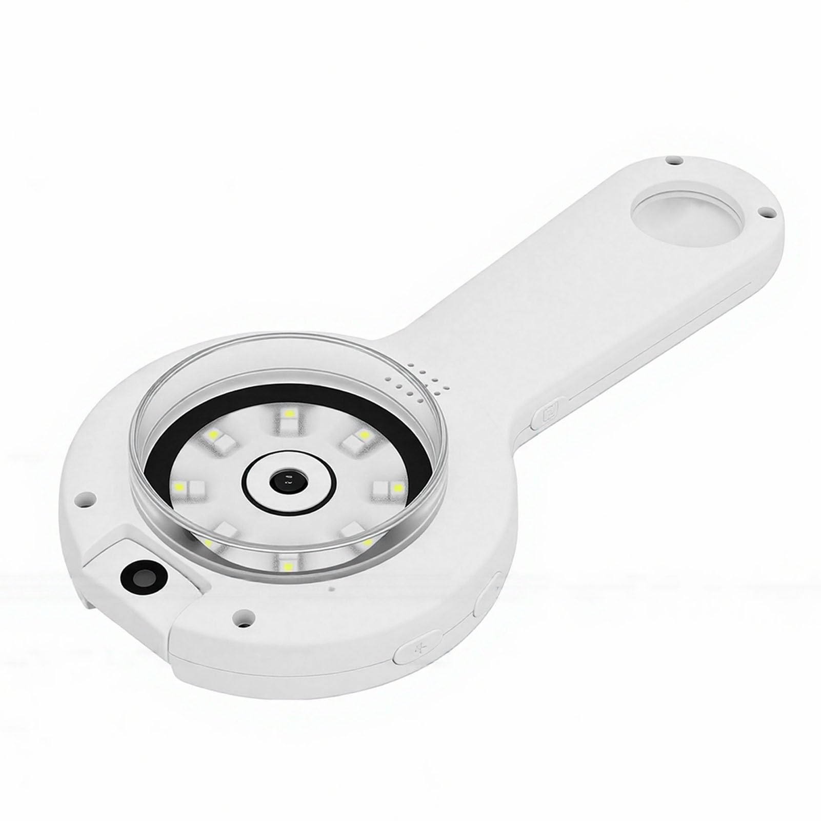 Jiawu Lupa de Microscopio Digital Portátil con Aumento de 500x y 16 LED para Inspección Detallada (White)
