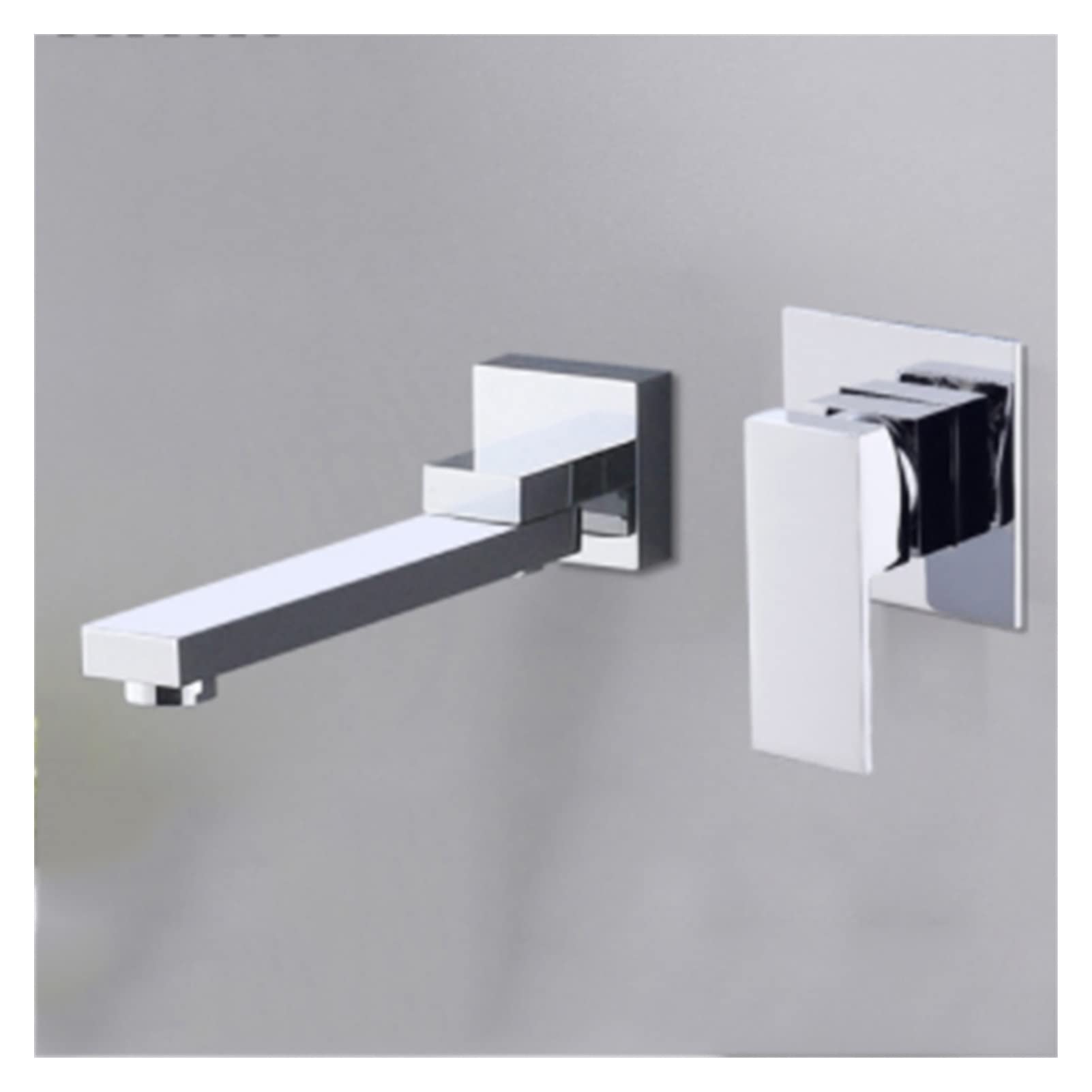 Two-piece Bathroom Basin Faucet Waterfall Gentle Effluent Basin Faucet Wall-Mounted Hot and Cold Water Faucet Easy to Install(I)