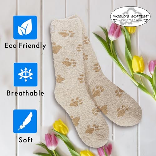 Image of World's Softest Cozy Collection Crew Socks - Smooth Multi Colors Cozy Socks - Knit Top Holiday Spirit Fashion Socks