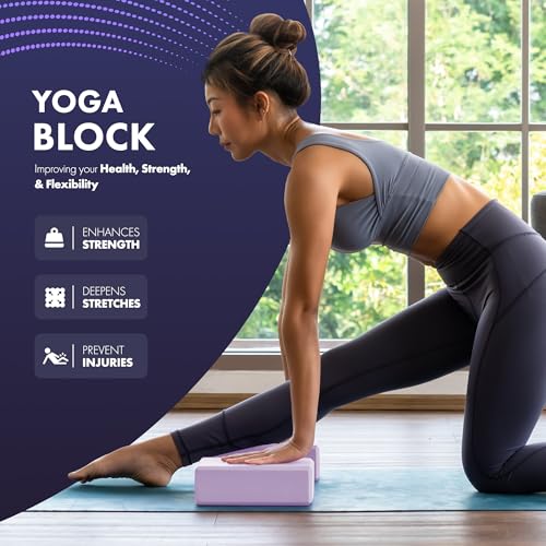 Kayman Yoga Block 2-Pack - Durable EVA Foam Blocks with Non-Slip Surface - Lightweight, Portable, and Ideal for Improving Flexibility, Balance & Alignment - Image 5