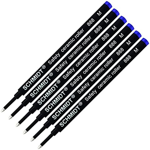 Schmidt 6 Pack Blue Rollerball Refills Cover
