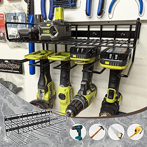 STEEIRO Werkzeughalter Wandregal,Werkzeug Aufbewahrungs Halter aus Metall an der Wand, Werkzeugregal Wandhalterung für Elektrowerkzeug Bohrmaschine (42 * 20 * 15)