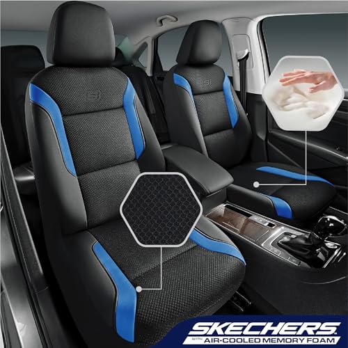 image for Skechers Memory Foam Car Seat Covers, Air Cool Mesh Thick Seat Covers,