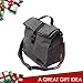 KreaSHen Insulated Waxed Canvas Lunch Bag, Adjustable Shoulder Strap and Handle, Water Resistant (Grey)