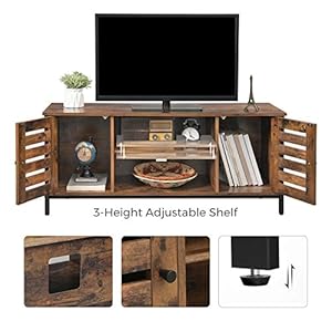 Vasagletvstandfor50inchestelevisionsentertainmentcenterwithstorageshelvescabinetwithlouvereddoors433rusticbrown Urban Country Home Decor Vasagle tv stand for 50 inches televisions entertainment center with storage shelves cabinet with louvered doors 433 rustic brown urban country home decor