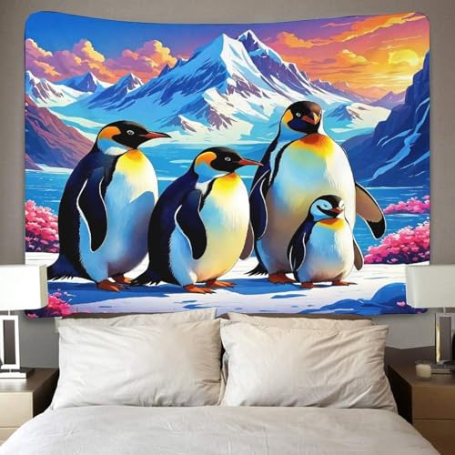 Tenture 3D pingouin pour masquer un mur vide et illuminer votre chambre - 4