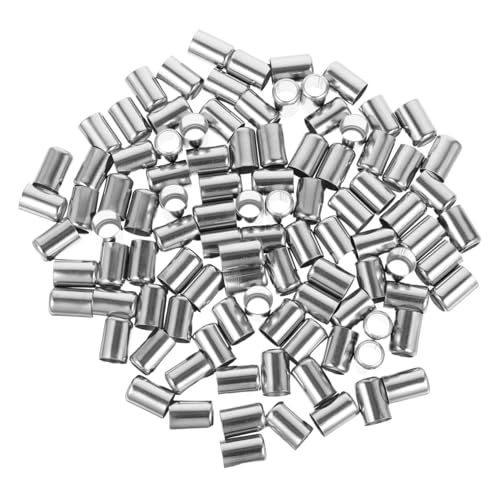 VILLCASE 100pcs Compression Pipe Sleeve Ferrules High-pressure Pipe Accessories Stainless Steel Hose Fitting Crimping Sleeve For Hydraulic Air Hoses